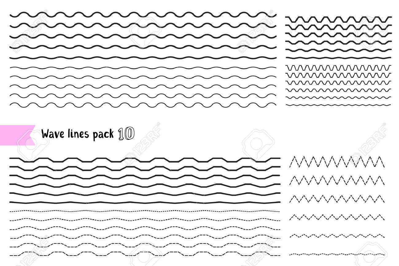 Vector collection of graphic design elements variation dotted line and solid line. Different thin line wide and narrow wavy line on white background. Big set of wavy - curvy and zigzag - criss cross horizontal lines. Wave line for design of decorative bor - 81433397 Vector collection of graphic design elements variation dotted line and solid line. Different thin line wide and narrow wavy line on white background. Big set of wavy - curvy and zigzag - criss cross horizontal lines. Wave line for design of decorative bor - 81433397