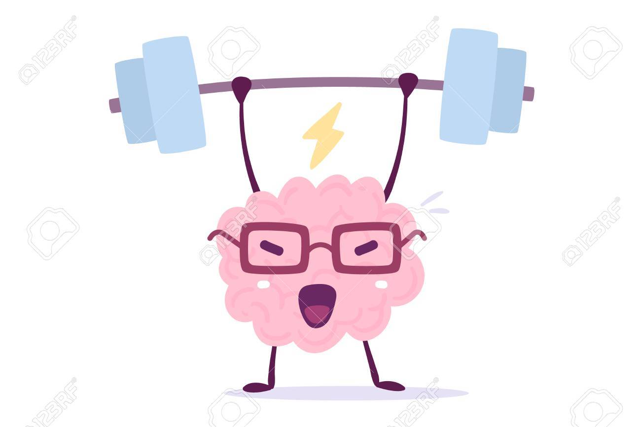 Illustration of pink color brain character with glasses lifting weights on white background. Doodle style. Flat style design of character brain for sport training - 90000130 Illustration of pink color brain character with glasses lifting weights on white background. Doodle style. Flat style design of character brain for sport training - 90000130