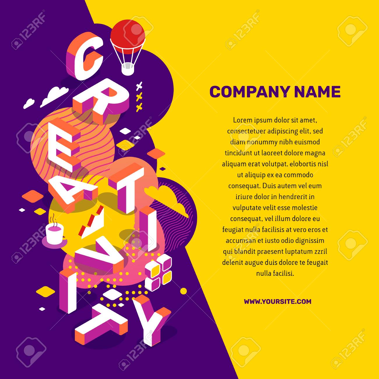 Vector creative illustration of 3d creativity word lettering typography with decor element, text on color background. Creative idea concept. Isometric design for business creative web, site, banner - 101679200 Vector creative illustration of 3d creativity word lettering typography with decor element, text on color background. Creative idea concept. Isometric design for business creative web, site, banner - 101679200