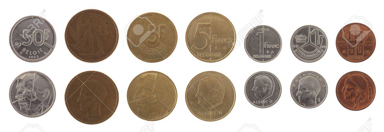 古いベルギー フラン金貨の分離白 の写真素材 画像素材 Image