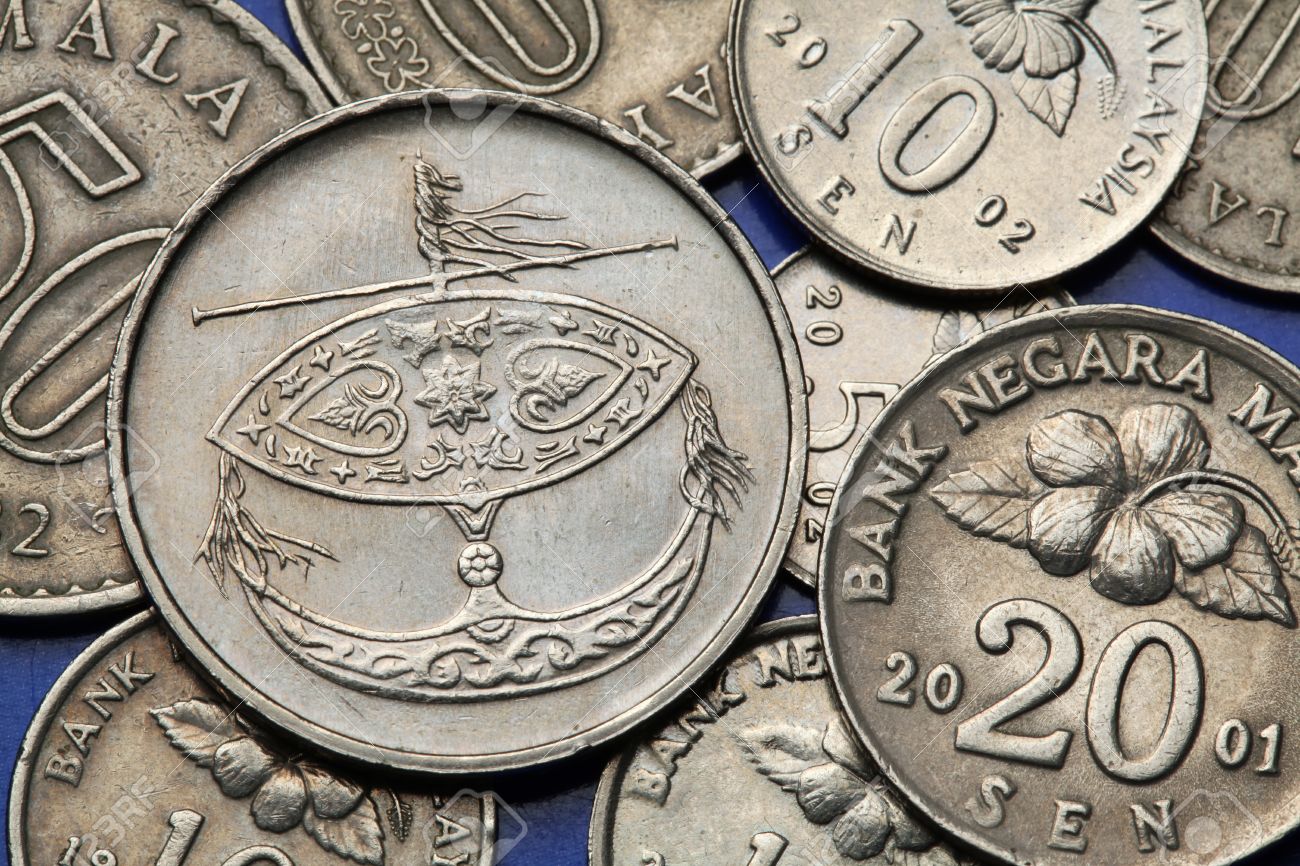 マレーシアのコイン。マレーシア月カイトでは、マレーシアの 50 銭硬貨に描かれている Wau ブランと呼ばれます。の写真素材・画像素材 Image  32083090