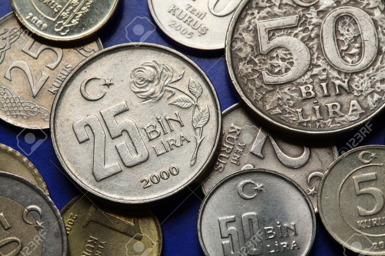 Coins Of Turkey. Old Turkish 25 Thousand Lira Coin. 正版图像123RF中国- 高质量免版税图像库.  Image 34106365