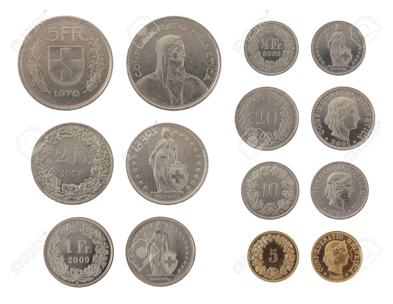 白で隔離されるスイス フランの硬貨のセット の写真素材 画像素材 Image 白で隔離されるスイス フランの硬貨のセット の写真素材 画像素材 Image