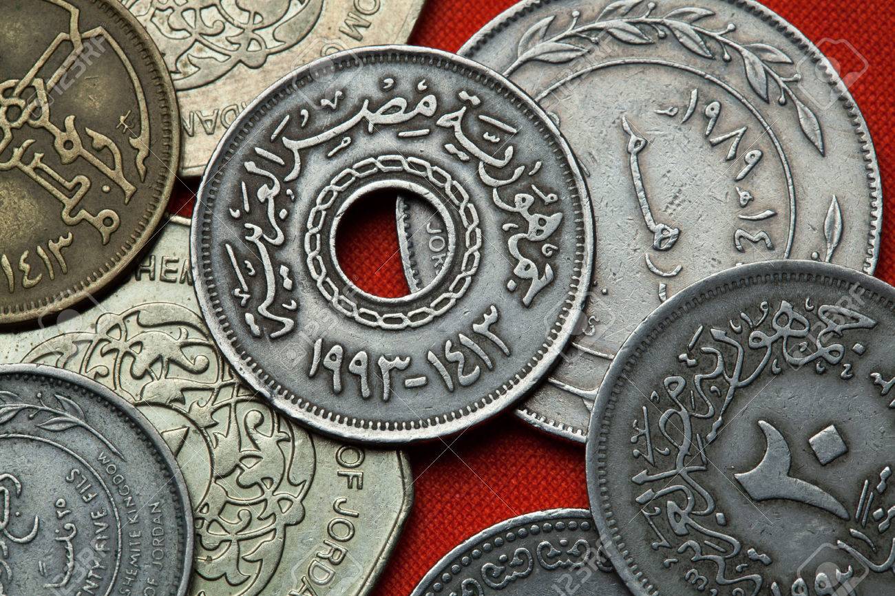 エジプト 5ピアストル、2ピアストルの2枚銀貨セット 古銭 1970年製 古代エジプト