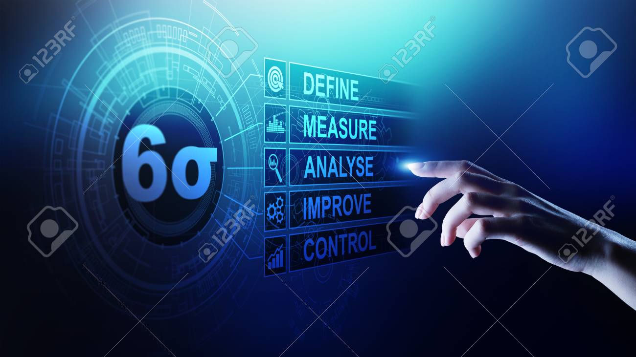 Six Sigma, Lean manufacturing, quality control and industrial process improving concept. - 122428709 Six Sigma, Lean manufacturing, quality control and industrial process improving concept. - 122428709
