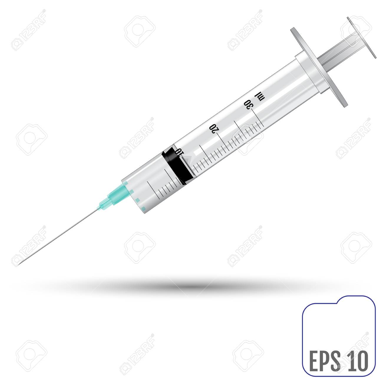 白い背景に分離された現実的なベクトルの注射器 のイラスト素材 ベクタ Image