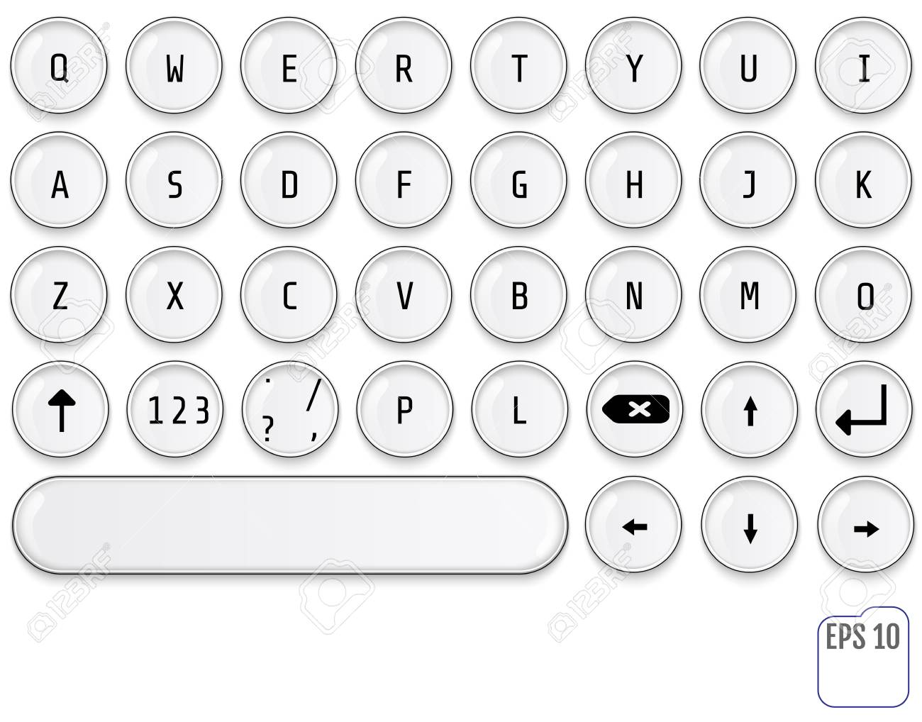 現代キーボードのデザイン おしゃれなレトロ コンセプト 角の丸いキー このキーボードは あなたの事業に最適です のイラスト素材 ベクタ Image