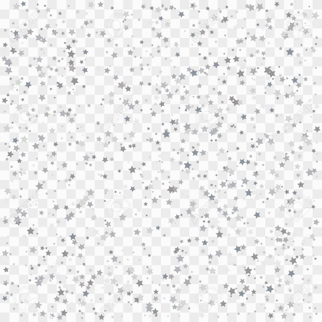 銀色にキラキラ流れ星紙吹雪 透明な背景の銀の輝きスター 正月 クリスマス 誕生日 パーティー 結婚式 カード 招待状 チラシ 伝票 Web ヘッダーのベクトル テンプレートです のイラスト素材 ベクタ Image