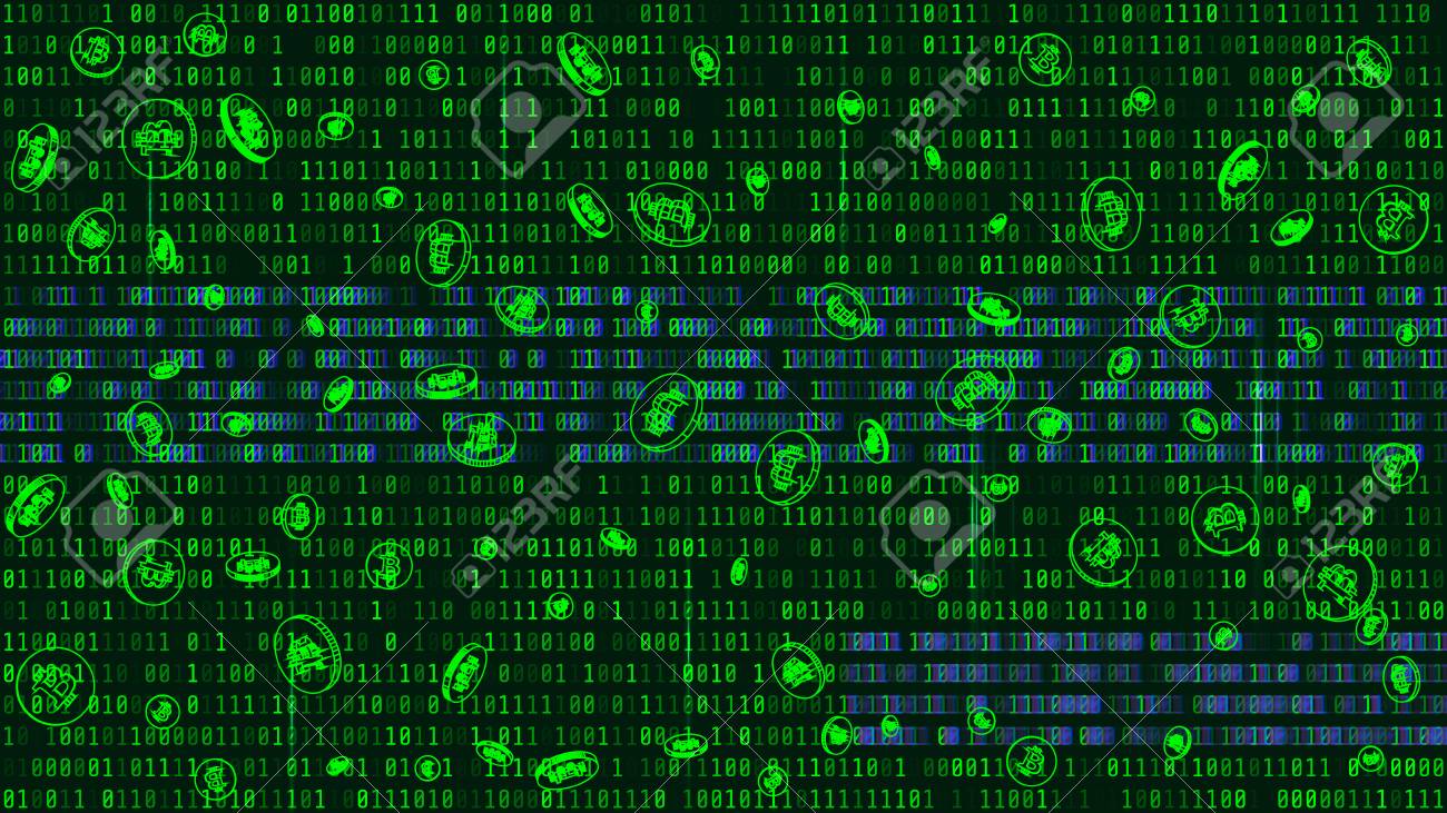 비트 코인, 이진수로 블록 체인 모양. 글리치 효과. 골든 비트 코인 동전. 3d 골드 비트 코인 색종이. 벡터  Illustratation. 형식 16 : 9 로열티 무료 사진, 그림, 이미지 그리고 스톡포토그래피. Image 96742808