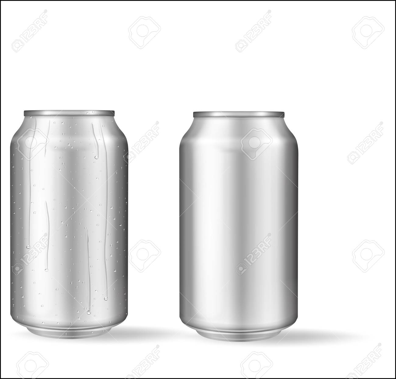 Download Realistic Aluminum Can With Water Drops Metallic Cans For Beer Royalty Free Cliparts Vectors And Stock Illustration Image 114354684