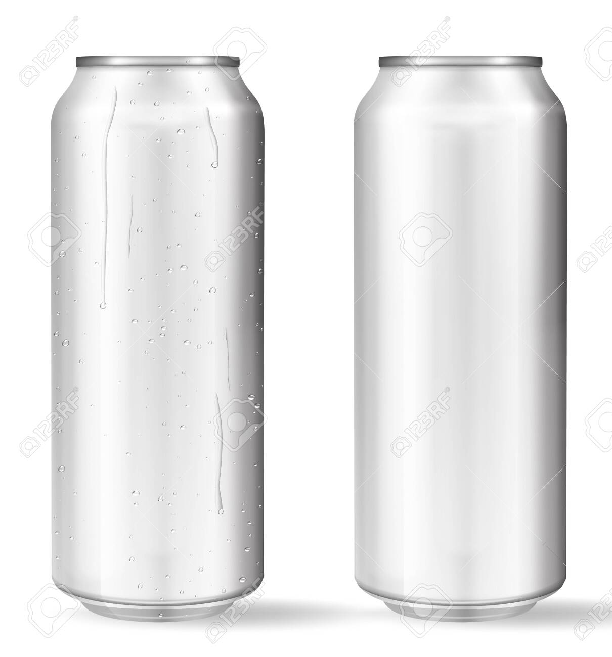 Download Realistic Aluminum Cans With Water Drops Metallic Cans For Beer Royalty Free Cliparts Vectors And Stock Illustration Image 138650149