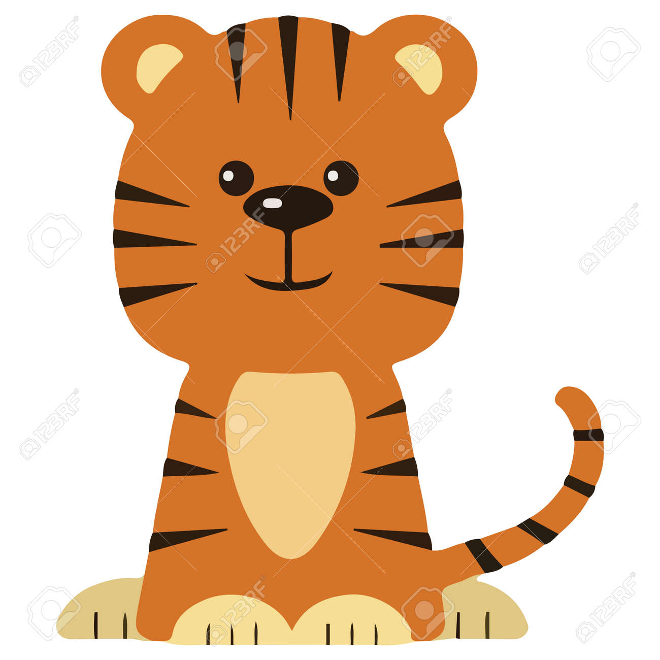 Tiger Drawing For The Kids, Painting Of Baby Tiger, Wildlife Or Wild  Animal, The Sign Of Power And Danger Royalty Free SVG, Cliparts, Vectors,  and Stock Illustration. Image 180594384., image size:1300x1300