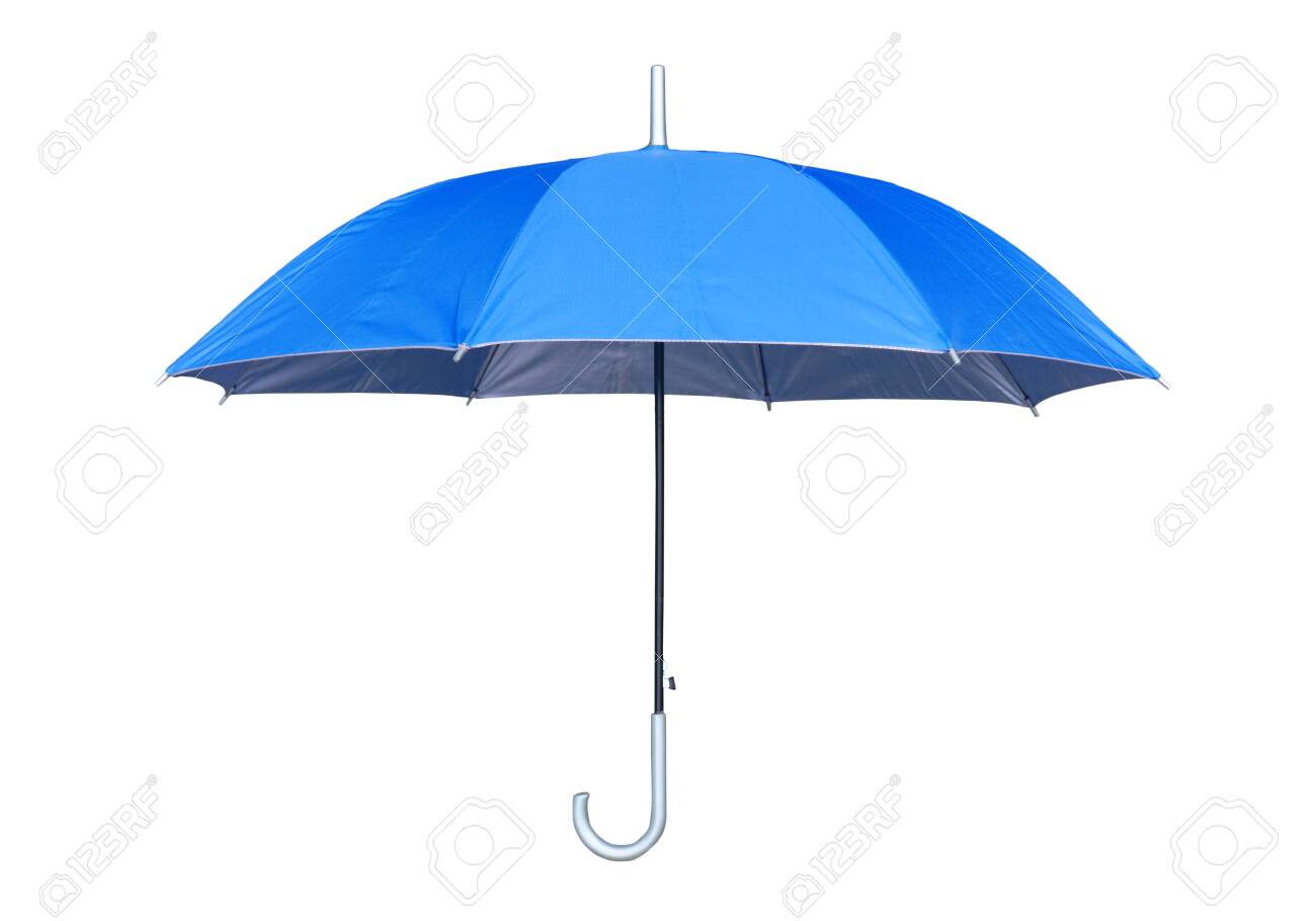 Blue umbrella isolated on white background. Side view. - 139907905 Blue umbrella isolated on white background. Side view. - 139907905
