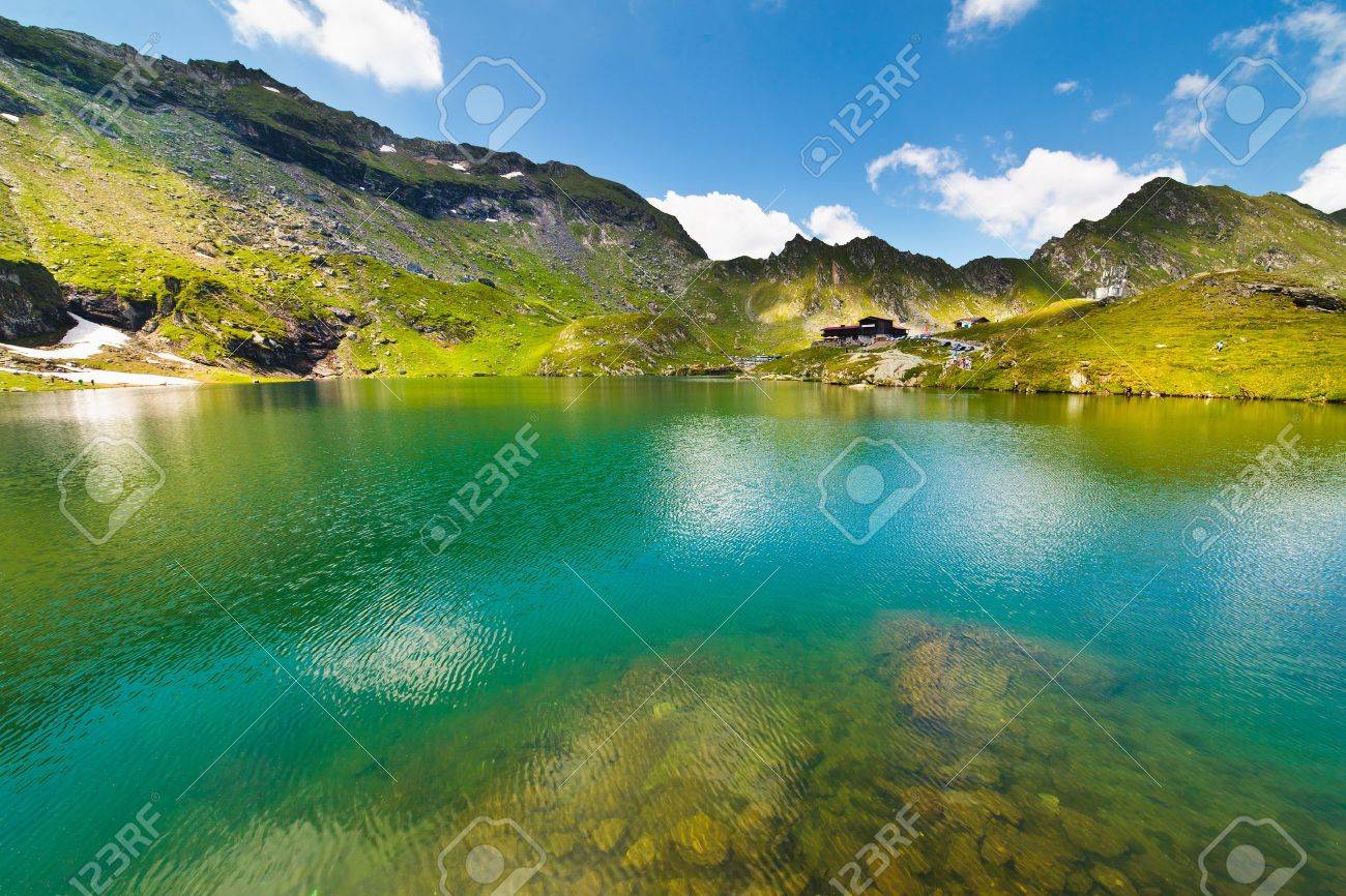 Landscape from Balea Lake in Romania and Fagaras mountains in the summer - 10022752 Landscape from Balea Lake in Romania and Fagaras mountains in the summer - 10022752