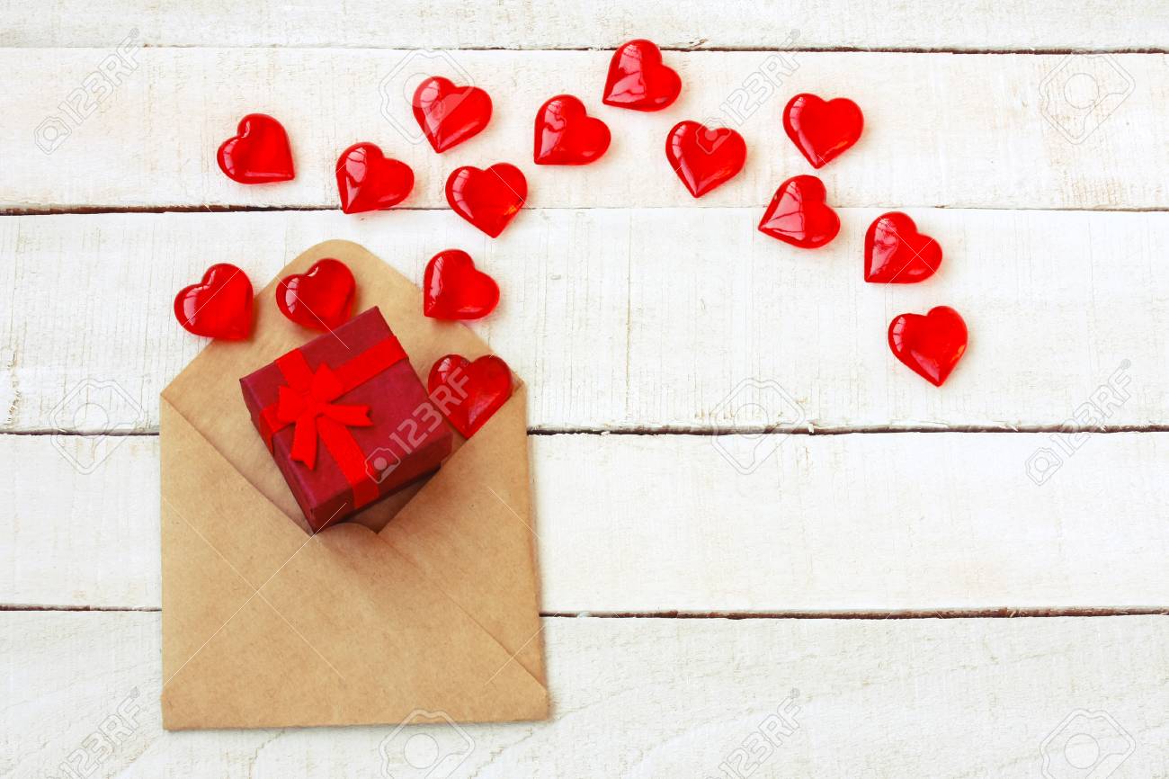 valentines day composition envelope