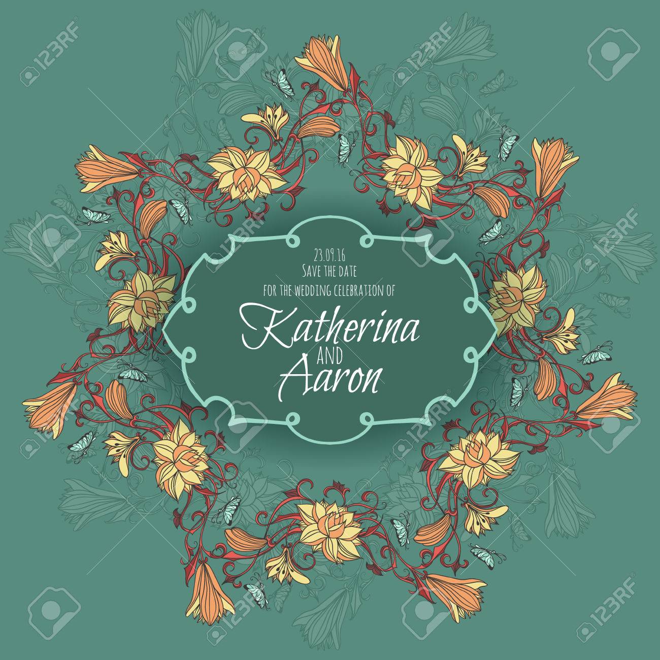 Carte De Mariage Avec Des Dessins De Fleurs De Lys Peut être Utilisé Pour Les Fonds Le Style De Lentreprise Des Modèles De Tatouage Cartes De