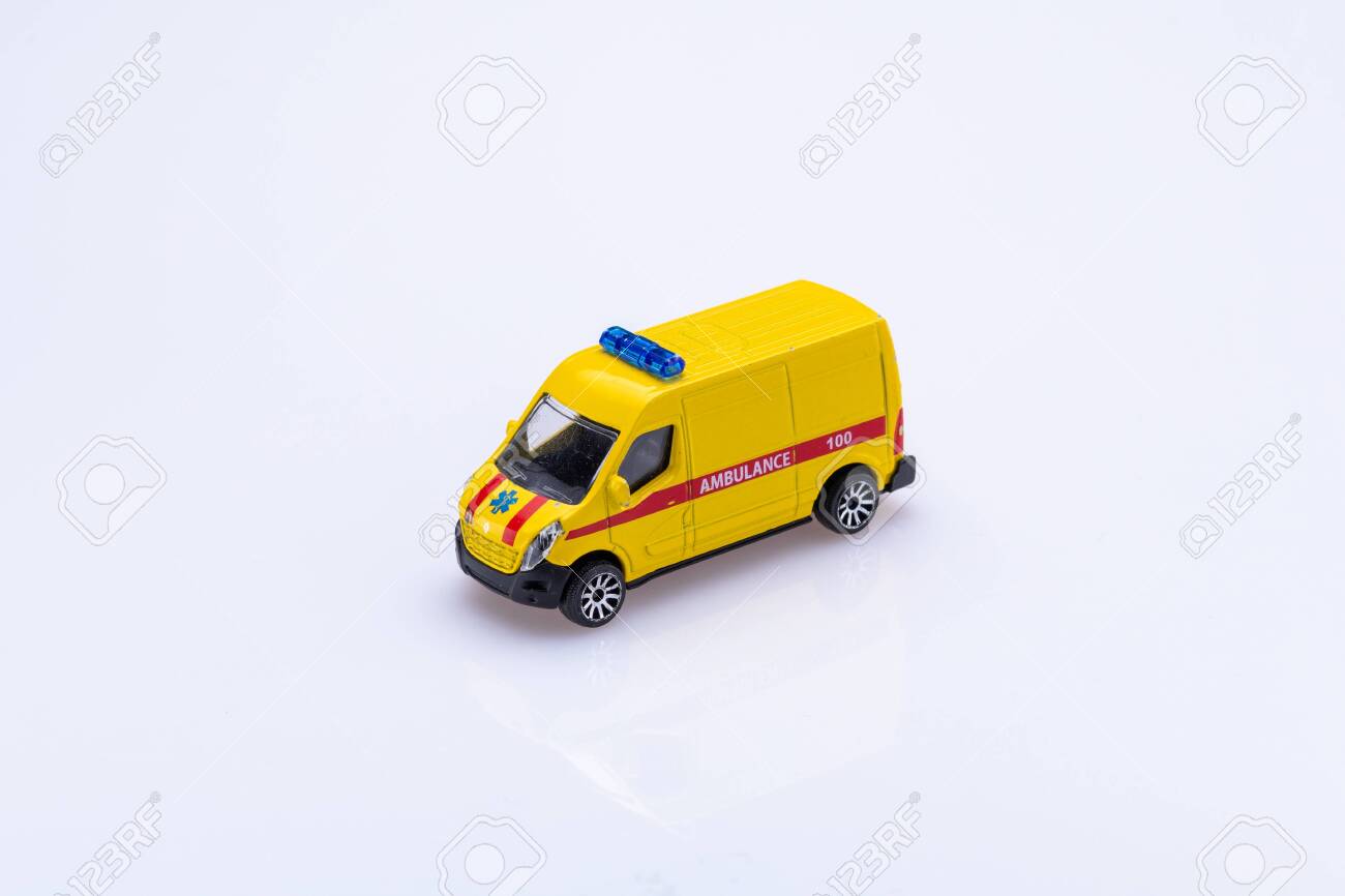 yellow ambulance toy