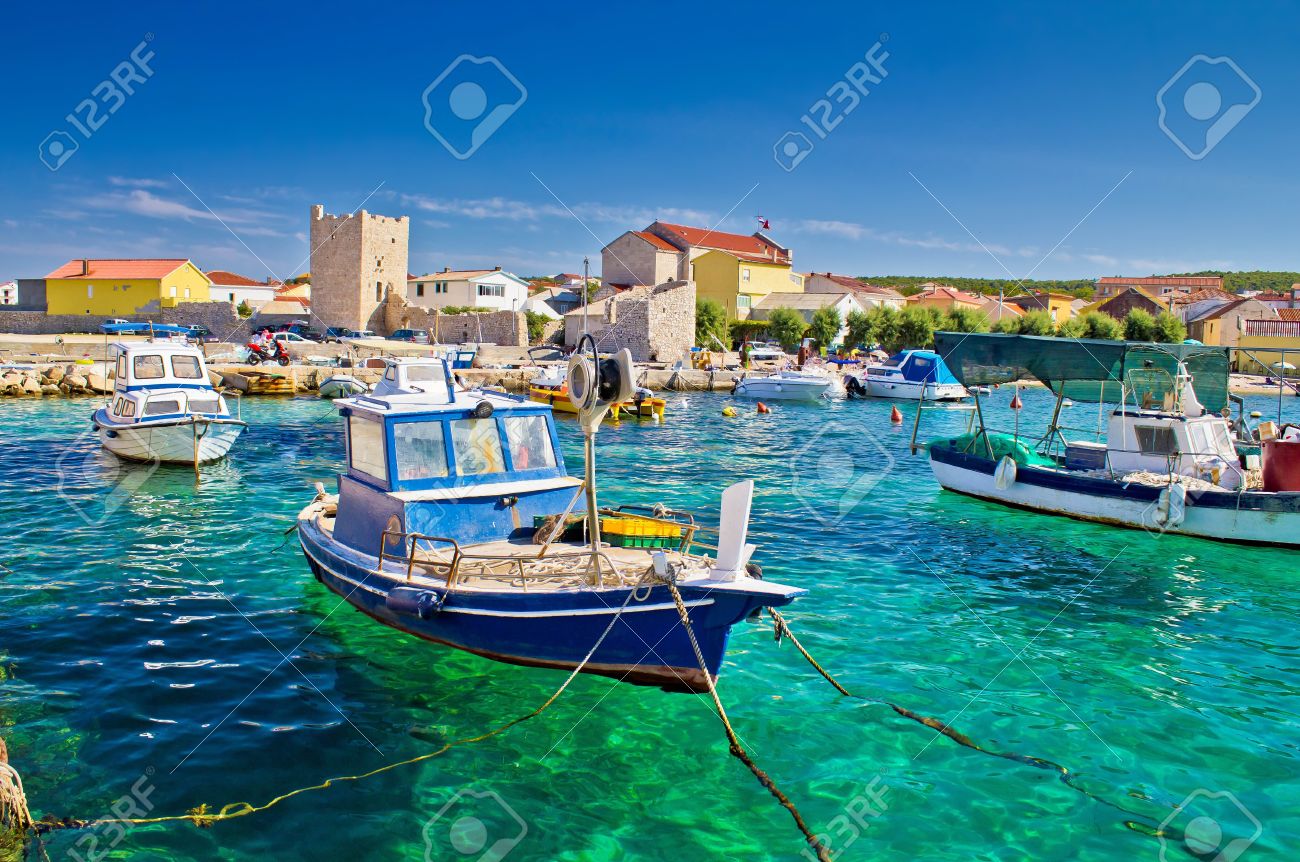 Adriatic Town of Razanac colorful waterfront, Dalmatia, Croatia - 21776878 Adriatic Town of Razanac colorful waterfront, Dalmatia, Croatia - 21776878