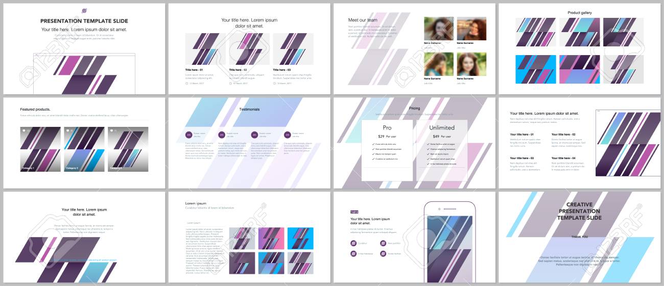 minimal presentations portfolio templates simple elements on white background brochure cover vector design