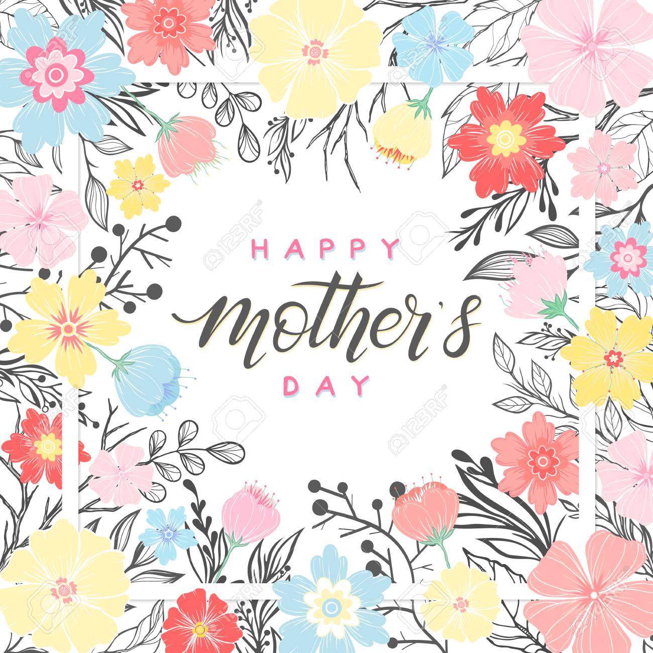 happy mothers day typography happy mothers day hand drawn