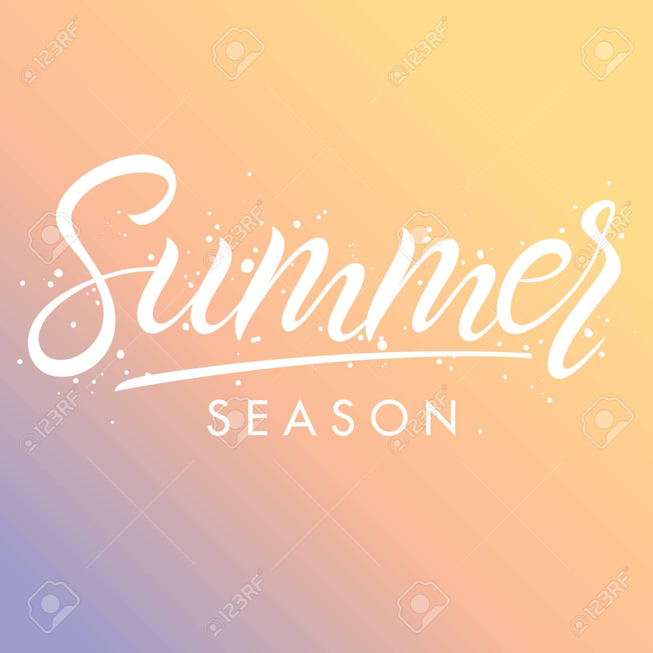 hand drawn lettering summer with brush stokes on gradient background seasons flyers