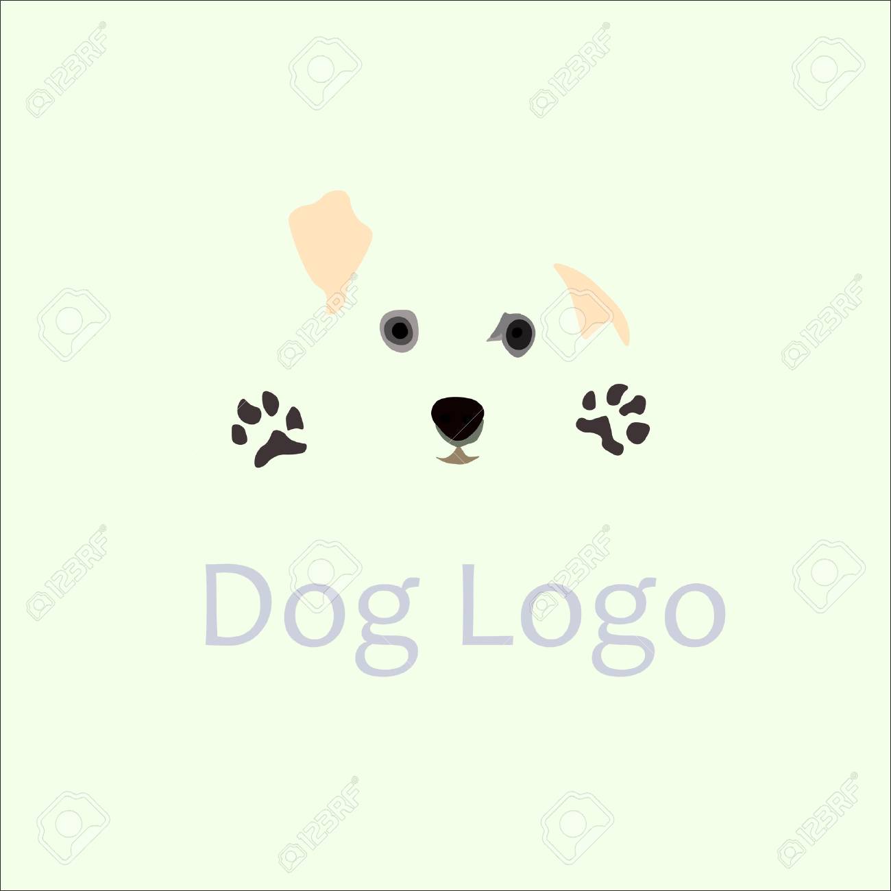 犬のロゴのテンプレート かわいい白い犬のベクトルのロゴ のイラスト素材 ベクタ Image