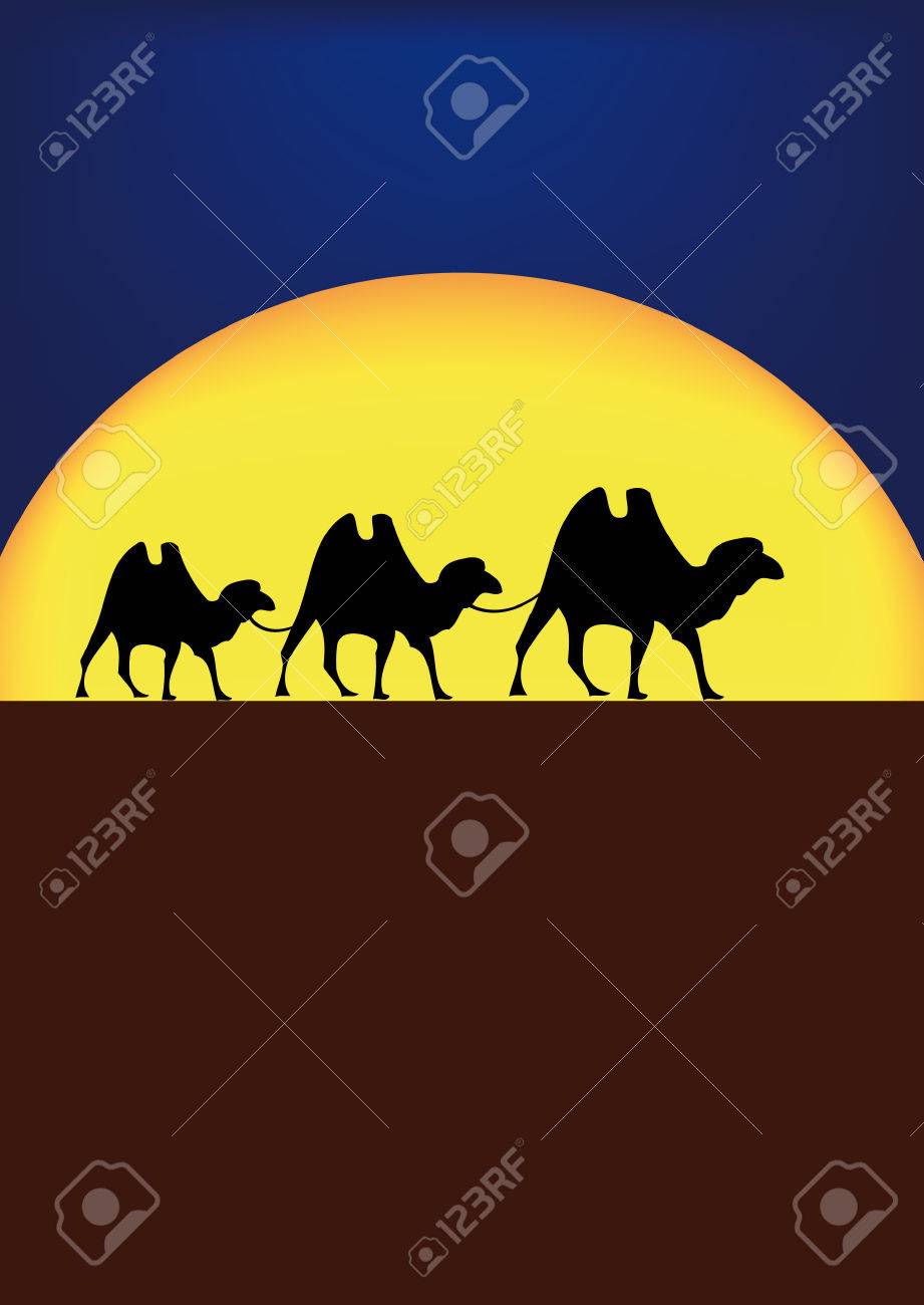 夜の砂漠でのラクダの素敵なイラスト のイラスト素材 ベクタ Image 夜の砂漠でのラクダの素敵なイラスト のイラスト素材 ベクタ Image