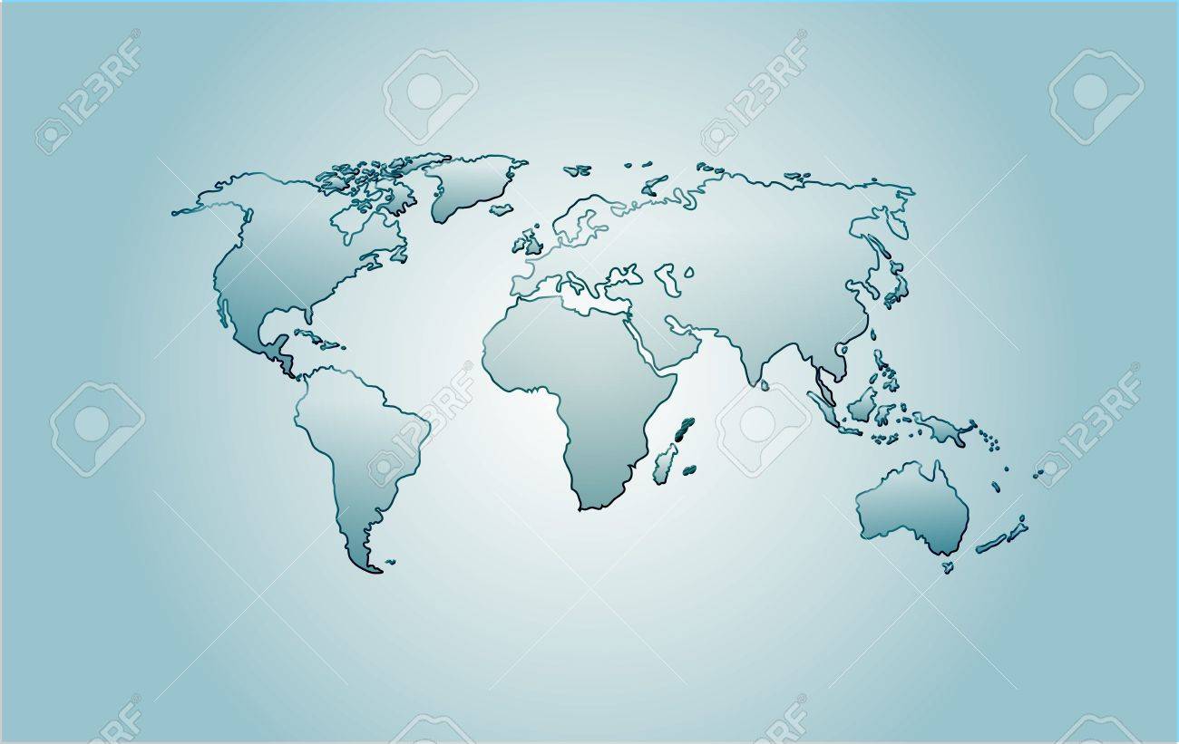 vector glass world map america africa australia europe asia over blue background