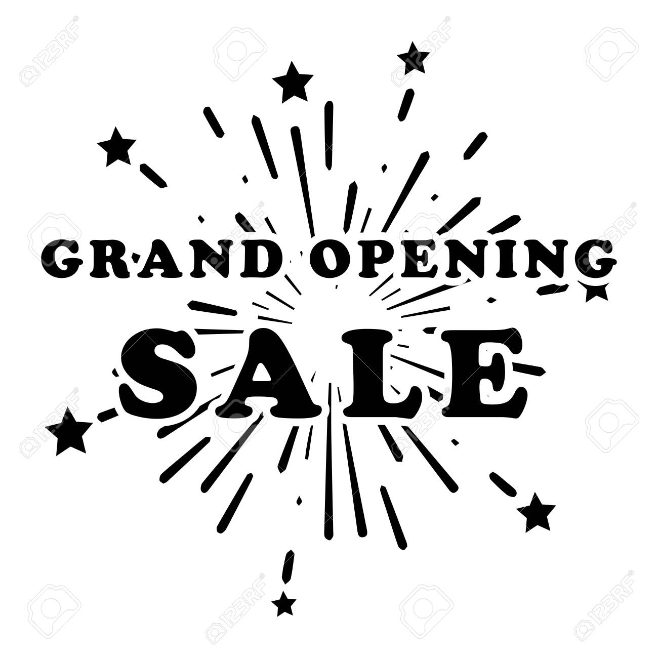 Grand Opening Sale Fireworks Stars Promotion Marketing Banner Royalty Free Cliparts Vectors And Stock Illustration Image