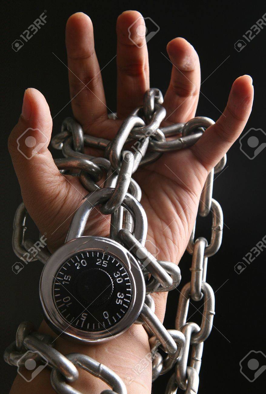 combination lock and chain