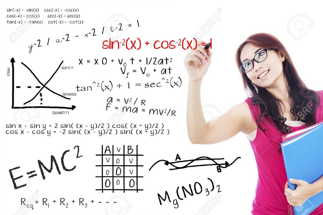Portrait Of Female College Student Using Marker To Write Math Formula On The Whiteboard Stock Photo Picture And Royalty Free Image Image