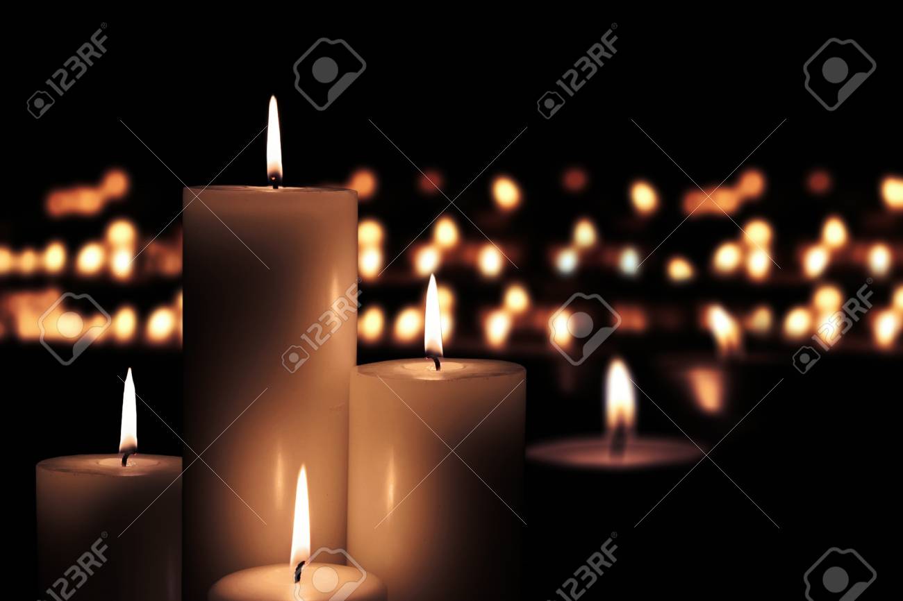 Picture Of Easter Candles Burning At Night With Golden Light ...