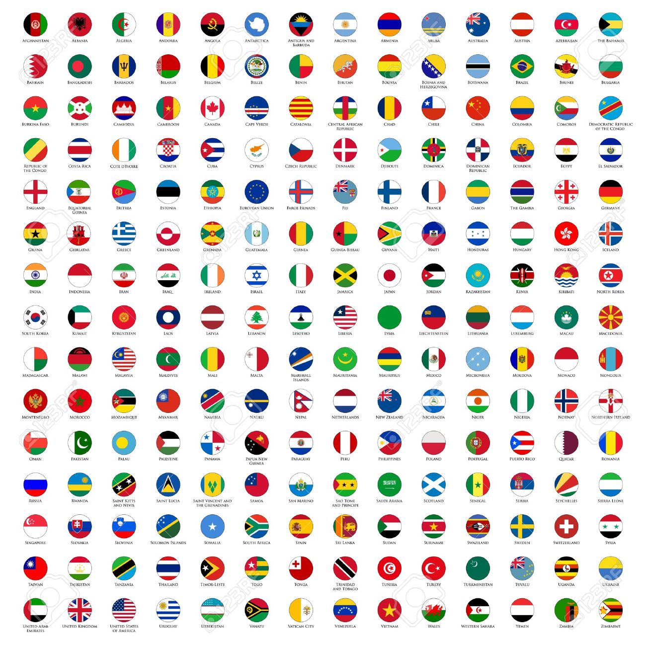 circle flags of the
