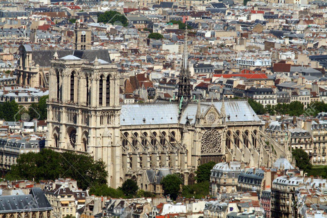 Notre Dame De Paris Cathedral Aerial View Stock Photo Picture And Royalty Free Image Image