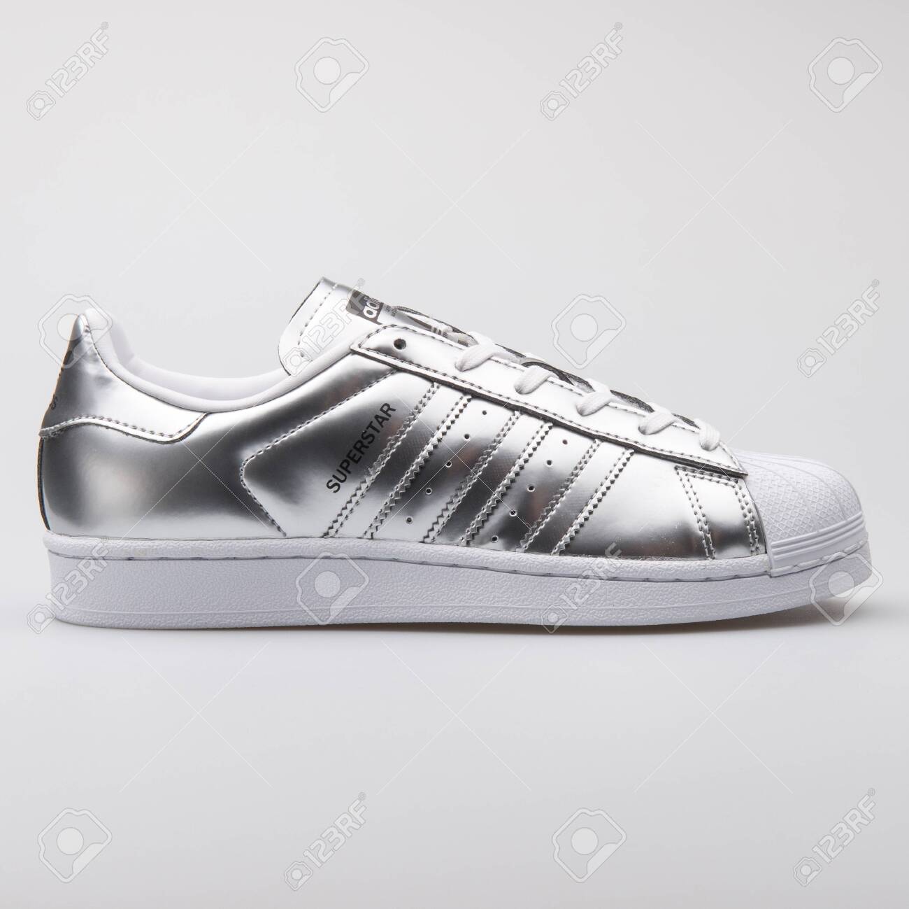 VIENNA, AUSTRIA - AUGUST 7, 2017: Adidas Superstar Metallic Silver