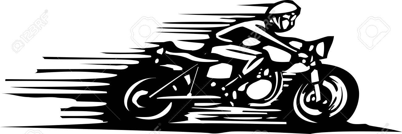Vettoriale Xilografia Stile Immagine Di Una Moto Cafe Racer Stile Image 43309653