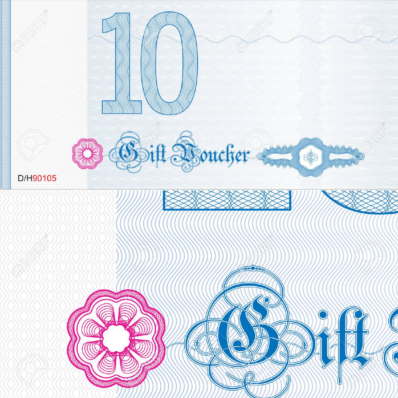 coupon certificate template with complex guilloche elements royalty