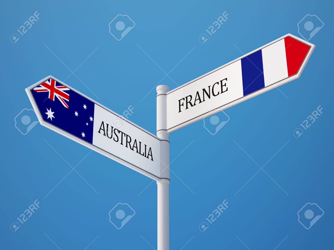 Australie France Haute Resolution Signe Drapeaux Concept Banque D Images Et Photos Libres De Droits Image 29081316