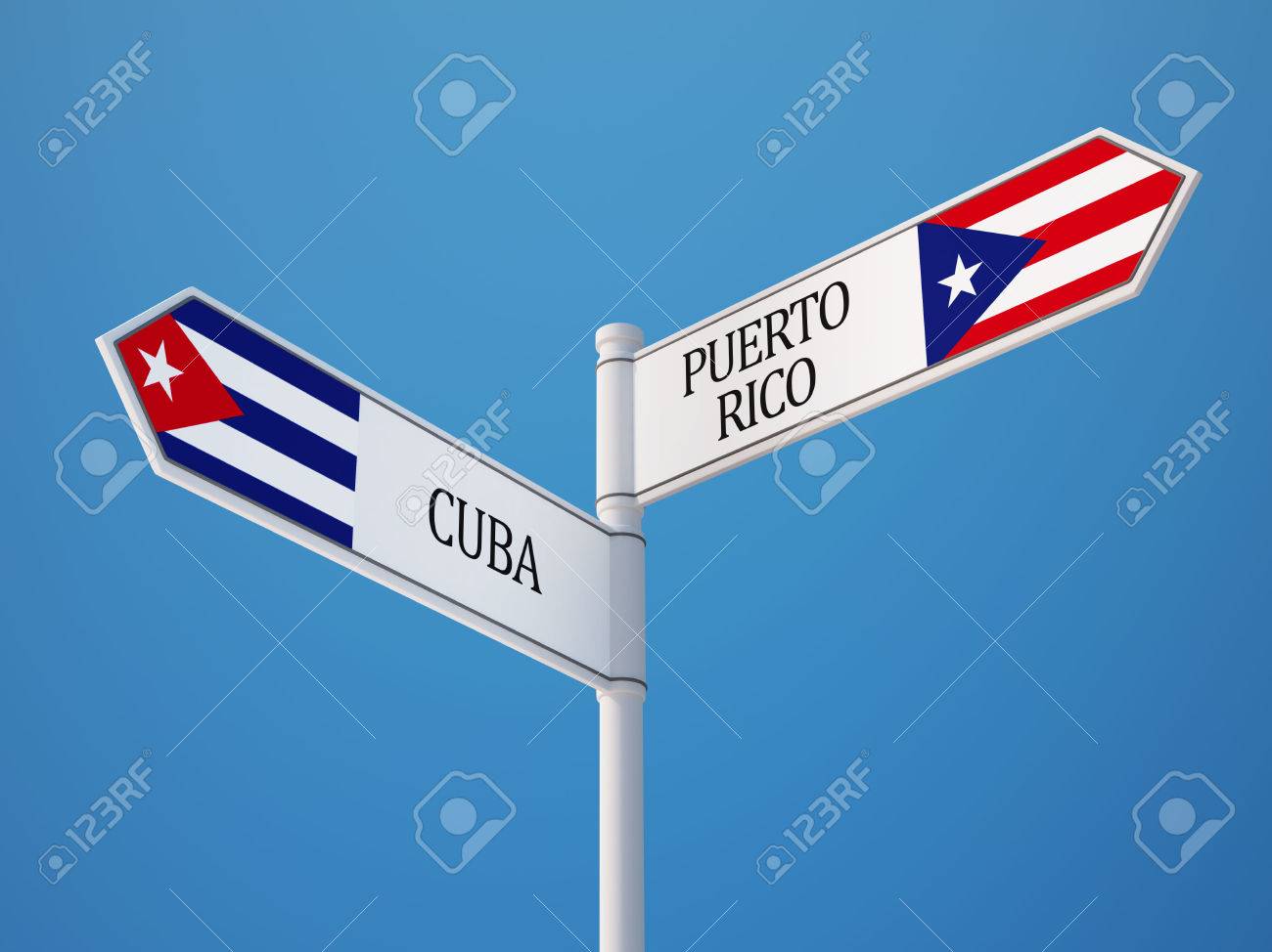 Puerto Rico Cuba High Resolution Sign Flags Concept Stock Photo Picture And Royalty Free Image Image 29105333