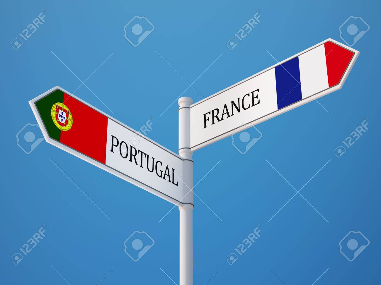 Portugal France En Haute Definition Signe Drapeaux Concept Banque D Images Et Photos Libres De Droits Image