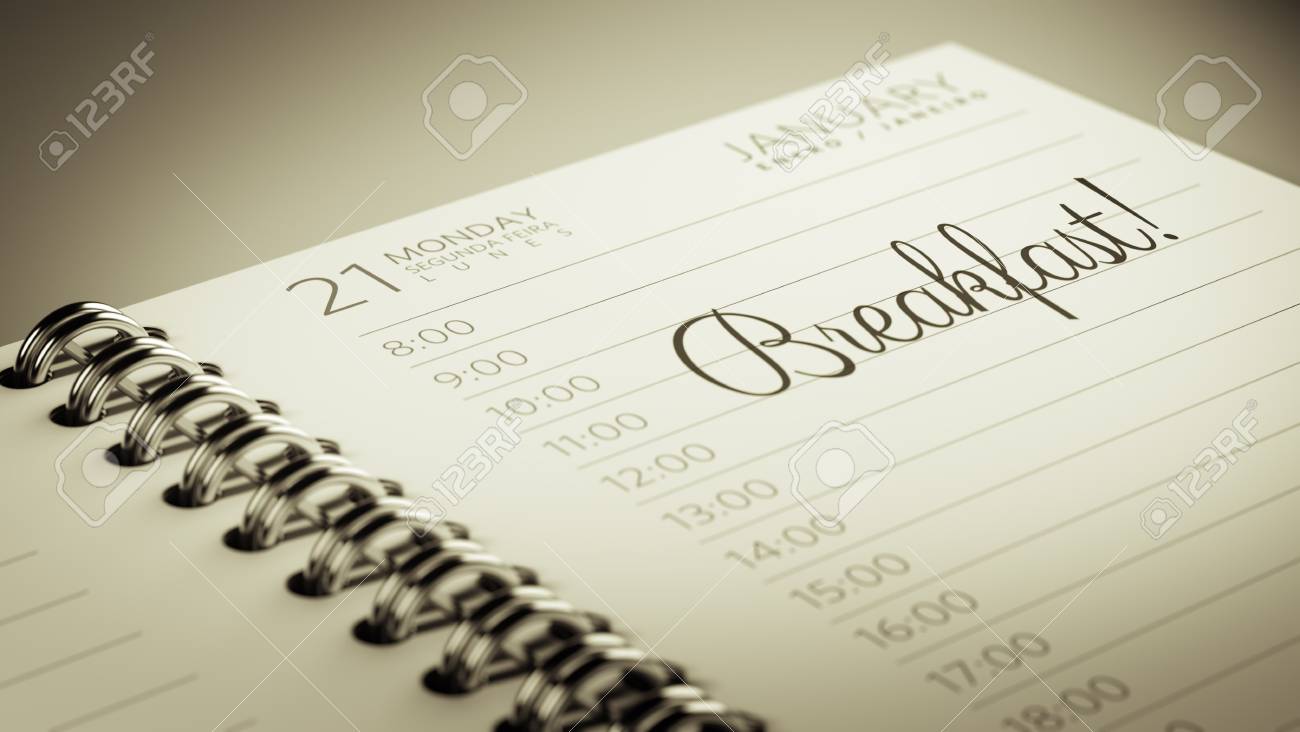 closeup of a personal calendar setting an important date