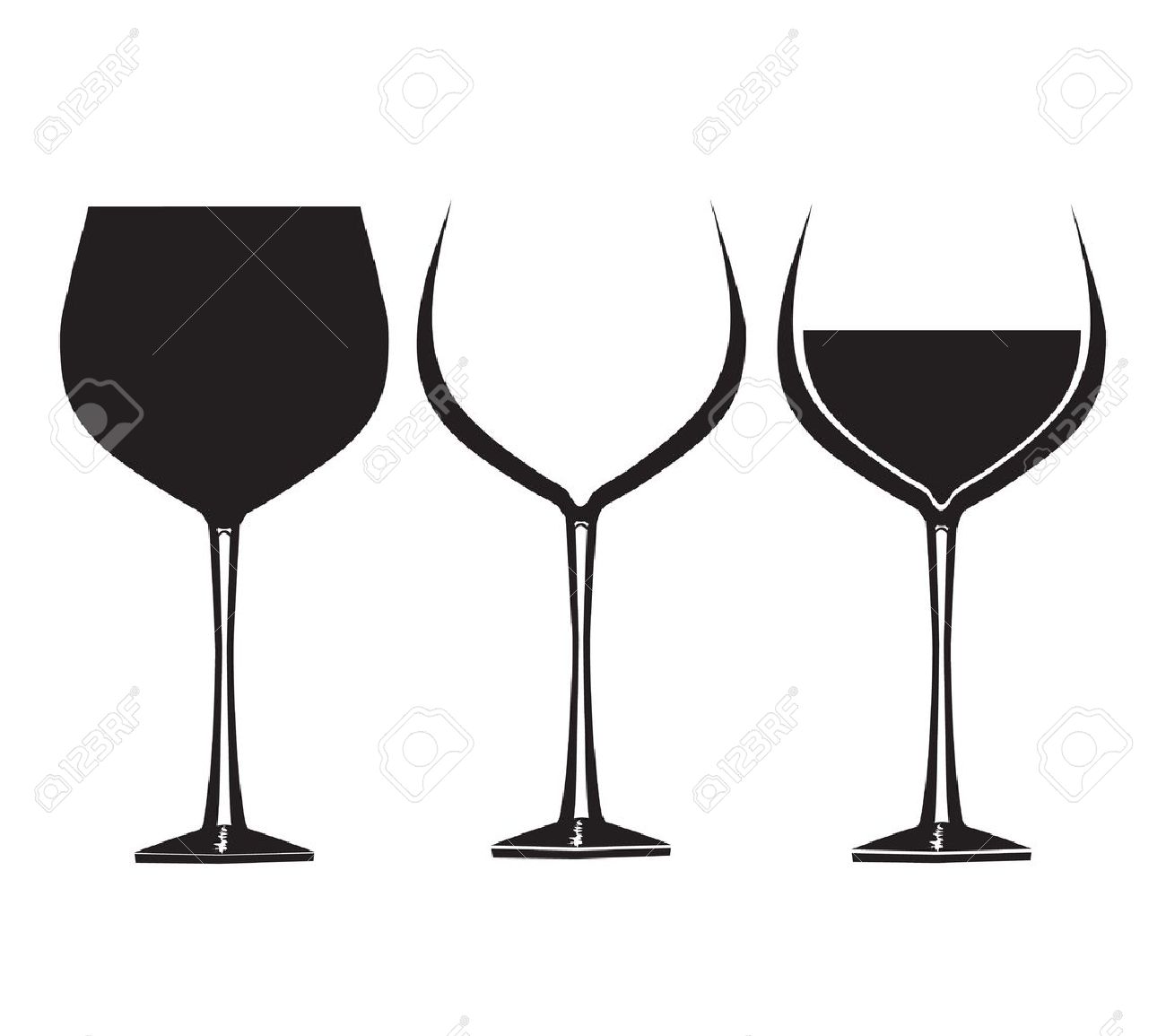 Wine glasses in graphic for use in party or restaurant artwork - 17012164 Wine glasses in graphic for use in party or restaurant artwork - 17012164