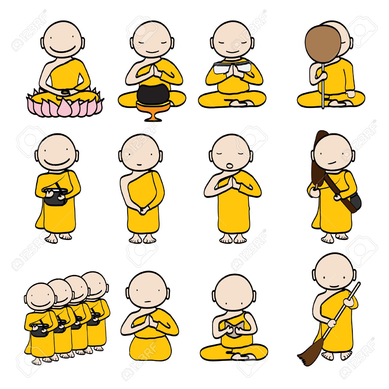 illustration of Cute young monk cartoon - 24894341 illustration of Cute young monk cartoon - 24894341