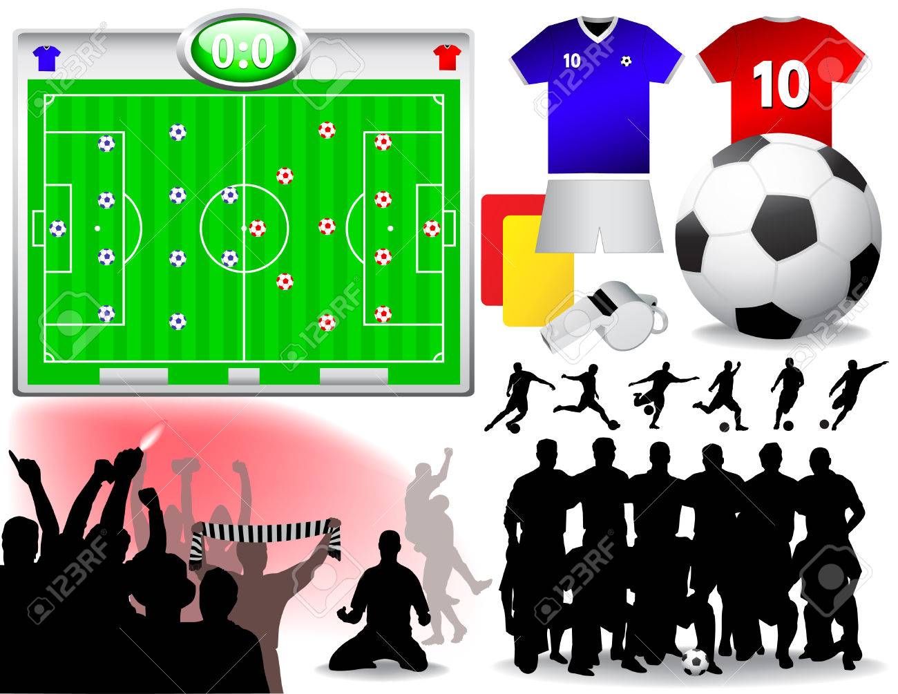 サッカー セット ベクトル イラスト すべての要素がレイヤーのグループ化と簡単に編集する のイラスト素材 ベクタ Image