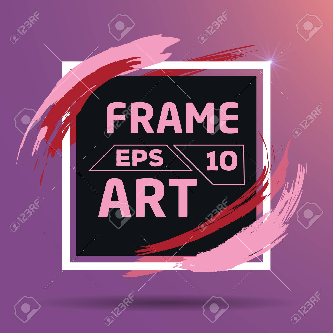 Square With Color Red And Pink Brush Frame Art Background Flat Royalty Free Cliparts Vectors And Stock Illustration Image 76859174