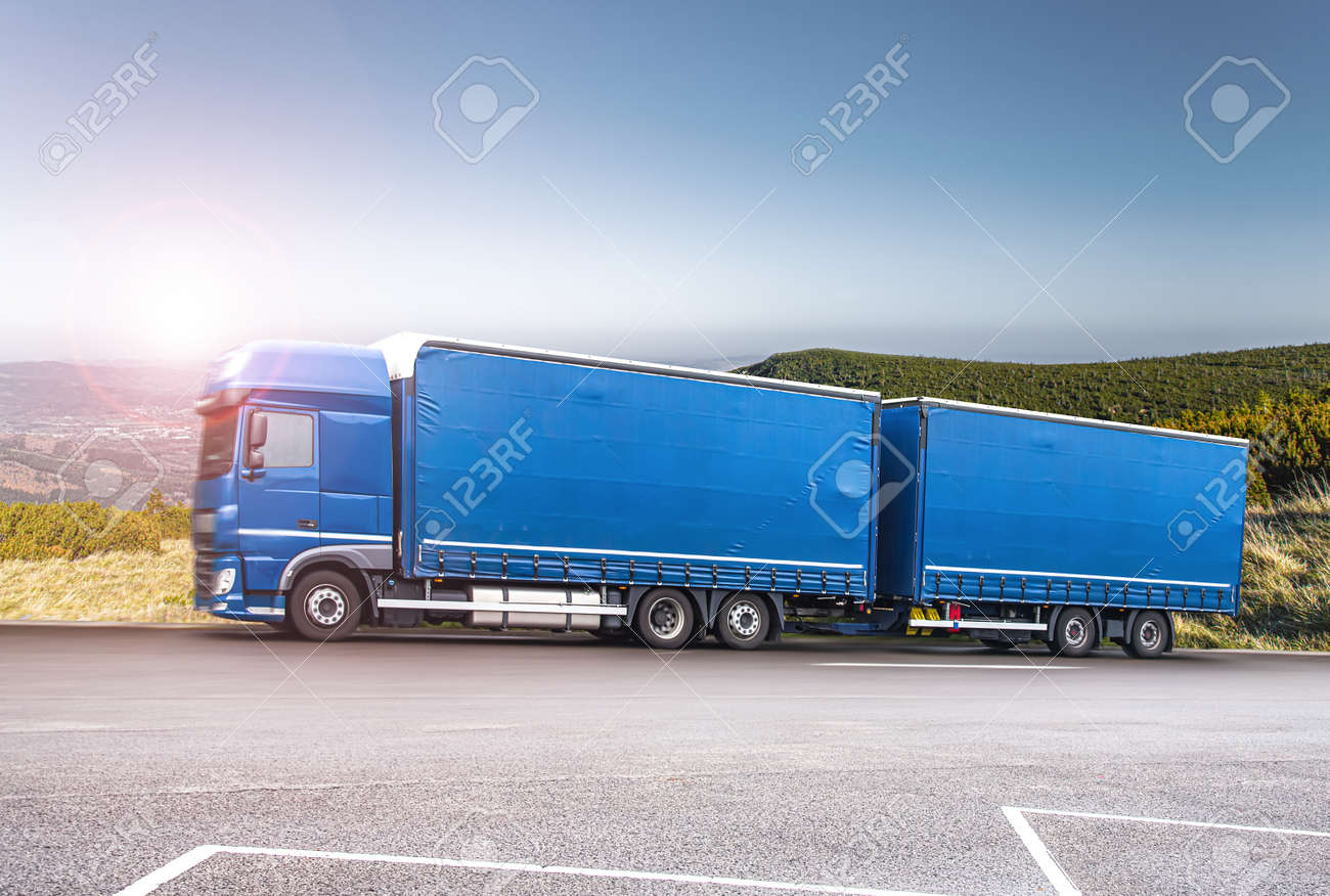 truck on the roads of Europe. Logistics and transportation - 159166531 truck on the roads of Europe. Logistics and transportation - 159166531