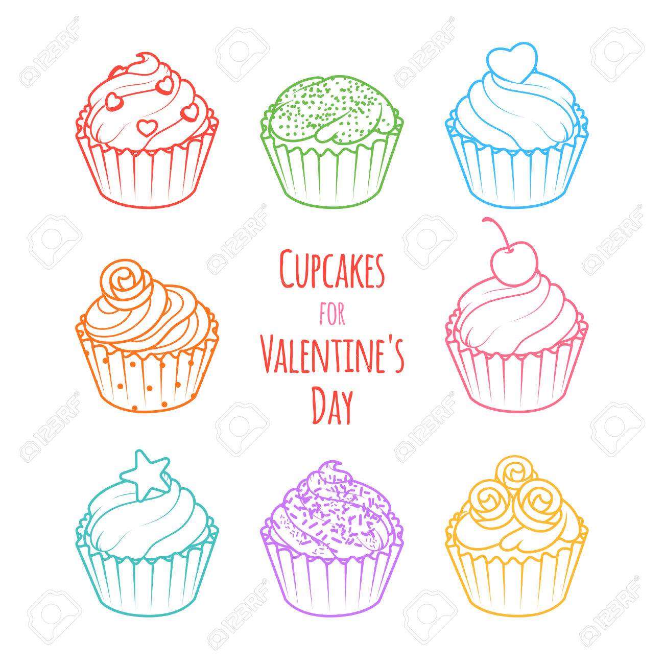 バレンタインのためのカップケーキ 白の背景にベクトル クリップ アート イラスト のイラスト素材 ベクタ Image バレンタインのためのカップケーキ 白の背景にベクトル クリップ アート イラスト のイラスト素材 ベクタ Image