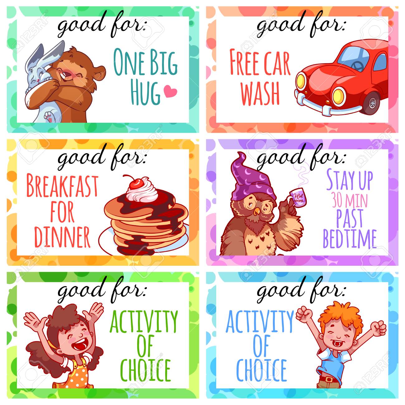 printable kids coupons to use as a gift vector templates isolated kids templates
