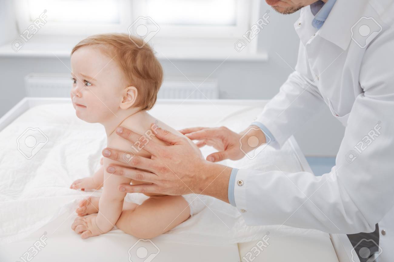 Sad Crying Little Baby Patient Feeling Pain Stock Photo Picture And Royalty Free Image Image