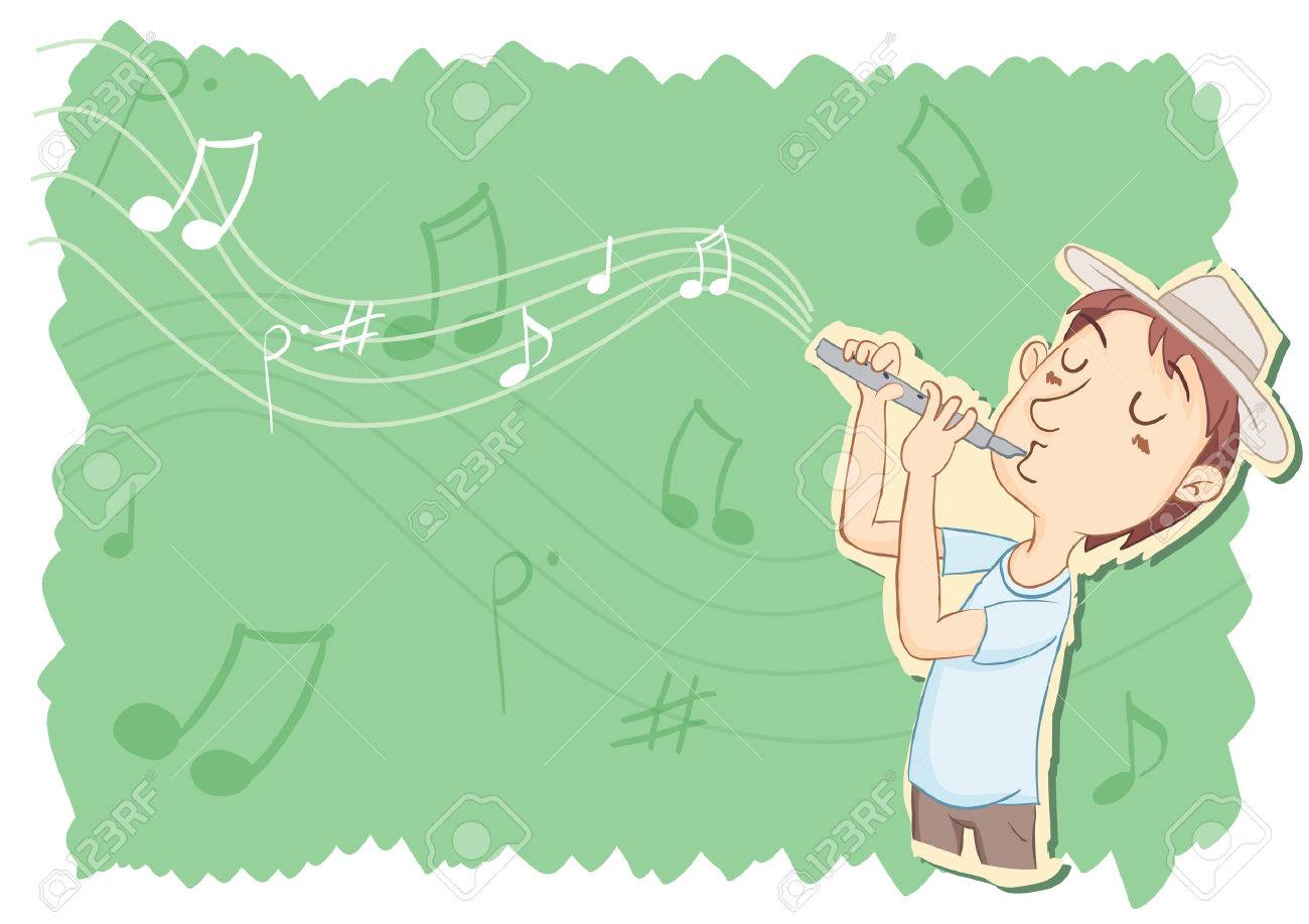 Cartoon Young Man Playing Flute Royalty Free SVG, Cliparts, Vectors, and  Stock Illustration. Image 45285036.